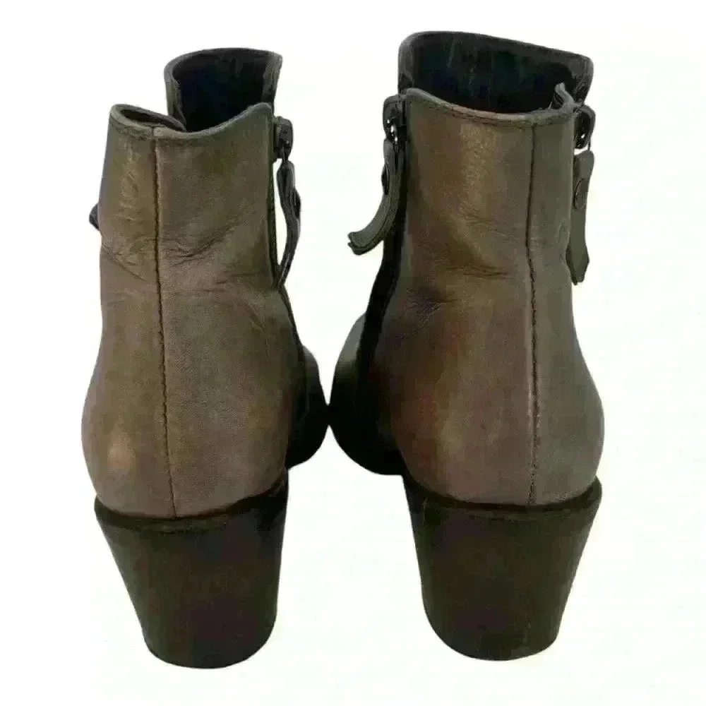 AGL Double Zipper Gray Ankle Boots Sz 8 EU 38 Pre loved